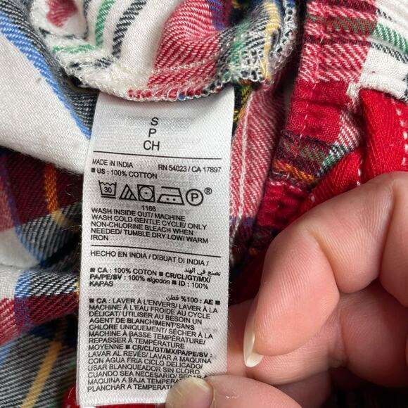Old Navy Maternity Sz Small Flannel Pajama PJ Pant Lounge Plaid Tartan Pockets - Picture 9 of 12
